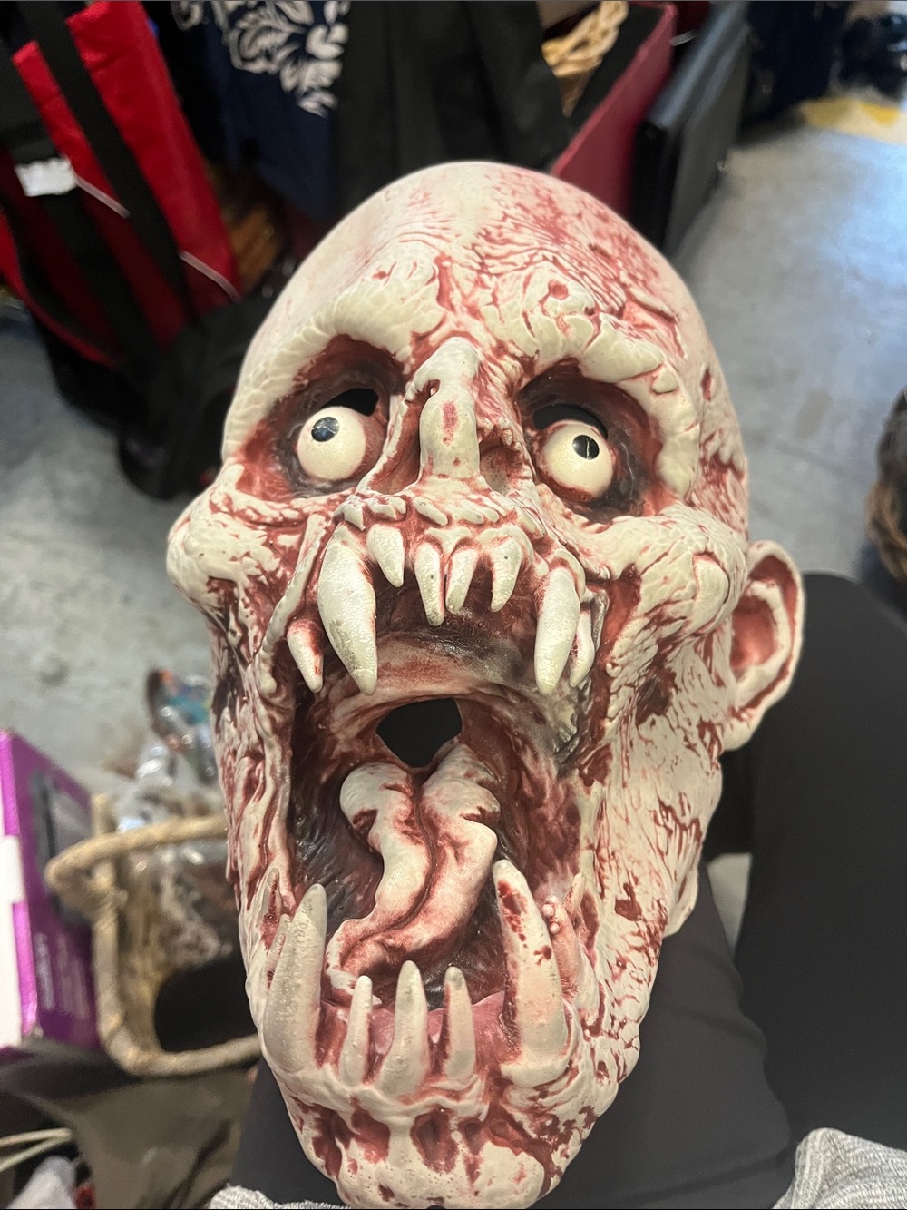 adult size White & Red Monster Mask Halloween Costume
